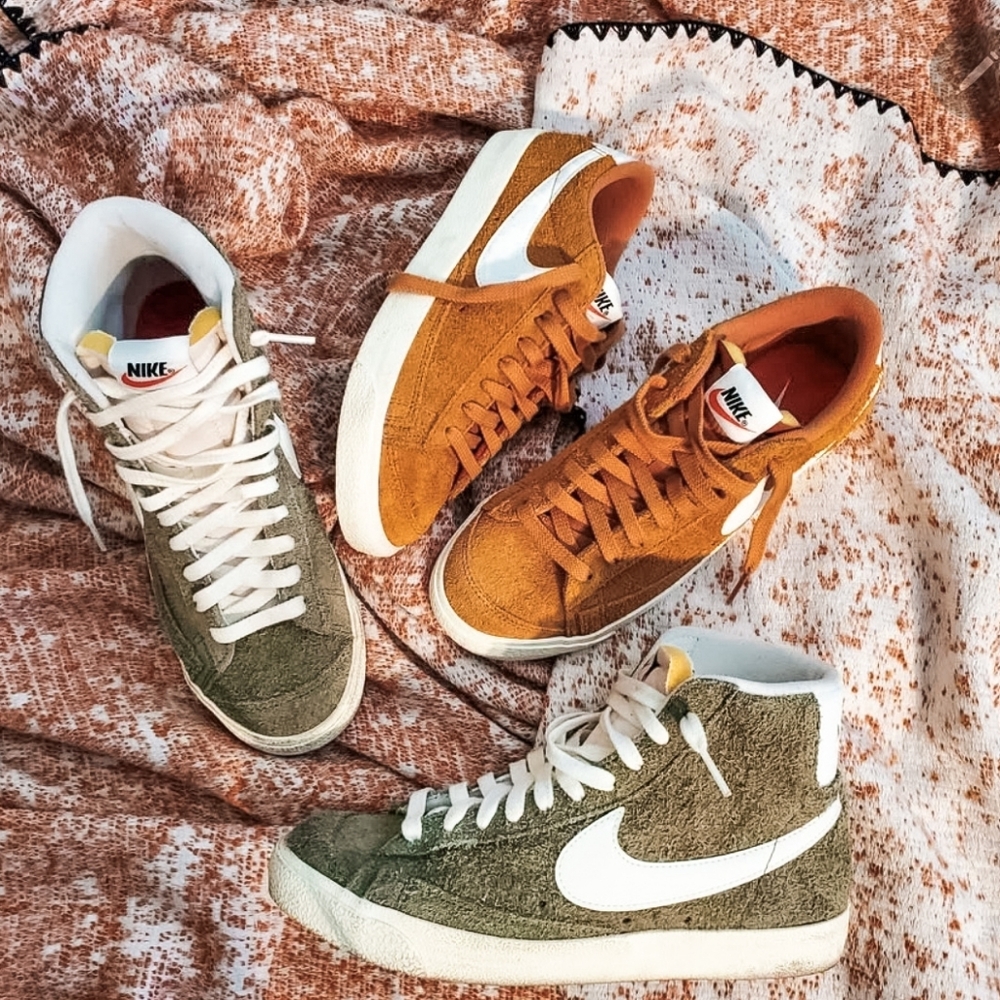 Nike Blazers 2 Pairs Orqnge And Green